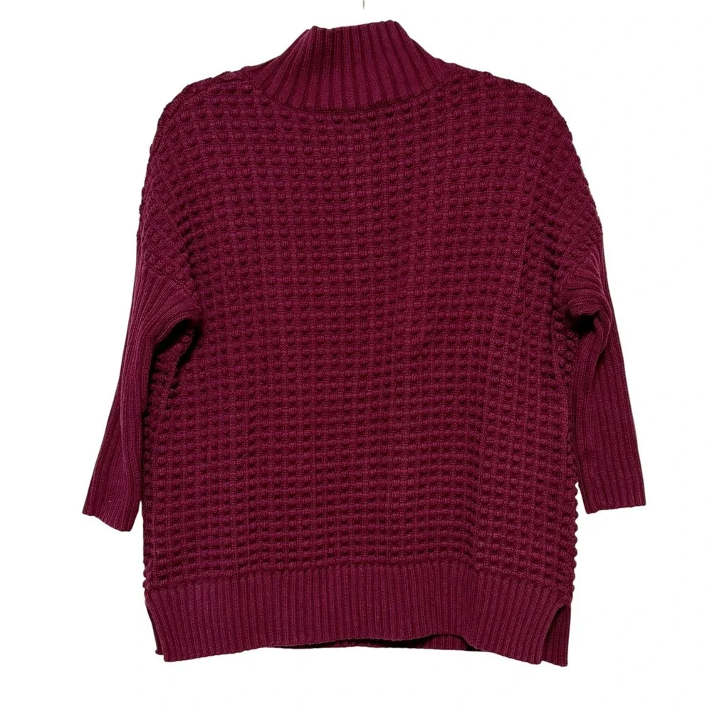 French Connection Bobble Knit Burgundy Sweater Women Size Small Preppy Soft Girl
